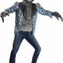 Spooktacular Creations Boy Howling Werewolf Costume with Mask, Halloween Costume for Kids, Wolf Outfit Kids (X-Large (12-14yrs), Blue)