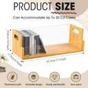 CroBlissful 2 Set Wooden Cd Storage Box Display Holder Shelf Bamboo & acrylic Visible Racks with Carrying Handles, Cassette Tape Organizer Shelf for Movie Case, Store up to 60 Pcs Cds
