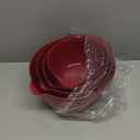 Mixing Bowls Set, 3 Piece Melamine Nesting Bowls with Pour Spout, Non-Slip Base, Great for Prepping, Baking, Mixing Cooking, BPA free and Dishwasher Safe, Red