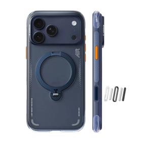 TORRAS Ostand Q3 Air for iPhone 17 Pro Max Case with 360 Magnetic Stand, Fit for MagSafe, Mil-Grade Drop Tested, Camera Control Button, Shockproof Phone Case for iPhone 17 Pro Max 6.9", Midnight Blue