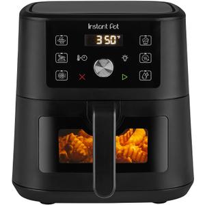 Instant Pot 4Qt VORTEX 6-in-1 Mini Air Fryer, Custom Program Options, Air Fry, Broil, Roast, Dehydrate, Bake, Reheat, Black, 4 Quarts