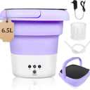6.5L Folding Washing Machine,Portable Washing Machine,Small Washer with 3 Modes Deep Cleaning & Spin-dry,Easy to Carry,Suitable for Apartments, Dormitories, Camping, RV, Travel,Hotels-Purple