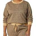 Amazon Essentials Women's Fleece Crewneck Sweatshirt, Camel Leopard, 4X