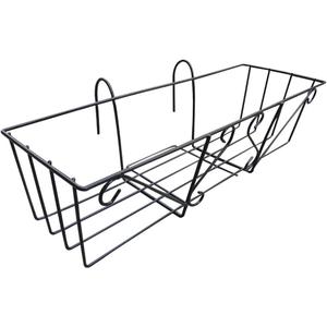 Happyyami 1 Pc Hanging Flower Basket Balcony Railing Planter Container Railing Shelf Flower Pot Bracket Metal Flowerpot Holder for Patio Balcony Porch Fence