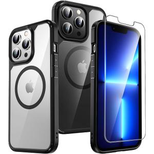 TAURI 2 in 1 Magnetic for iPhone 13 Pro Case, with Screen Protector, 10 FT Drop Protection, Compatible with Magsafe Case for iPhone 13 Pro Phone Case 6.1 inch 