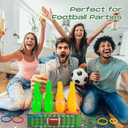 Leitee 45 Pcs Football Games Ring Toss Games Bowling Set Include 1 Football Box 12 Plastic Bowling Pins 32 Throw Toss Rings for Football Birthday Party Family Games Supplies