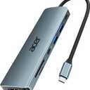 Acer USB C Hub, 7 in 1 USB C to HDMI Splitter, 2 USBA 3.1 GEN1 and 5Gbps Type-C Data Port, Type C Adapter with 4K HDMI Port, PD 100W Charging, SD Card Reader, for Laptop, PC, Desktop and More