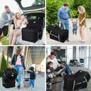 Infant Car Seat Travel Bag for Airplane Compatible with All Nuna Pipa Car Seat and Base,Chicco KeyFit 30 and Base, Padded Car Seat Bags for Air Travel,Car Seat Gate Check Bag with Side Pocket, Black