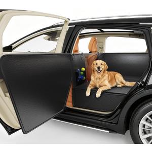 Dog Car Seat Cover for Back Seat,Waterproof PU Leather Hard Bottom Car Seat Cover for Dogs,Non-slip Backseat Dog Cover with Upgraded Door Protection Flap 5225in,Dog Hammock for Car SUV Small Trucks