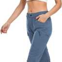 GymBrave Women's Hiking Cargo Pants Quick Dry Outdoor Camping Capris Water Resistant UPF 50 with Zipper Pockets Size L