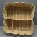 Wicker Divided Storage Basket, Rectangular Hand-woven Baskets Plastic Drawer Baskets Organizer for Organizing Cabinet Coffee Table Toilet Paper Divided By 3