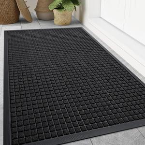 Smiry Front Door Mat Outside Entrance, Natural Rubber Doormat, 59x34 Inch
