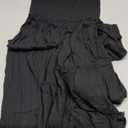 R.Vivimos Womens Summer Cotton Strapless Elastic Smocked Boho Beach Casual Flowy Maxi Tube Dresses (Black#2, Large)