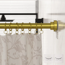 Samstar Gold Shower Curtain Rod,32-83 Inches(2.6-6.9ft),Adjustable Spring Tension Rod No Drilling,with 2 Free Anti-Slip Holder,for Bathroom Window Living Room,Gold