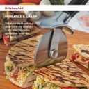 KitchenAid Classic Pizza Wheel with Sharp Blade For Cutting Through Crusts, Pies and More, Built In Finger Guard for Safety and Comfort Grip to Protect Fingers, Dishwasher Safe, 9-Inch, Black