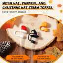 LemonRoad 1 Set Christmas Glass Cups with Lid and Straw 16 oz Happy Hallothanksmas Gnome Glass Coffee Cups Clear Holiday Tumbler Reusable Beer Mug Drinking Jar Gifts for Women Men Christmas