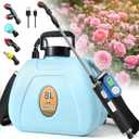 PASAMIC 2 Gallon Battery Powered Sprayer, Rechargeable Electric Sprayer with 2 Speeds & 4 Nozzles, Battery Indicator, Retractable Wand, Adjustable Straps & Storage Bag for Lawn Garden