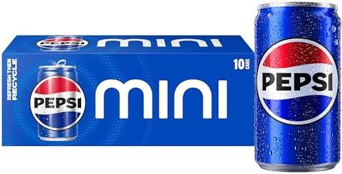Pepsi Soda, 7.5 Ounce Mini Cans, (10 Pack) 