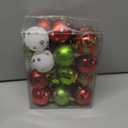 Beeveer 24 Pcs Christmas Ball Ornaments 1.97 Inches Glittering Plastic Hanging Decorations Lime Green Elf Balls Swirl Candy Cane Shatterproof Hanging Tree Ornaments for Xmas Holiday Party Decors