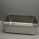 Kirecoo Stainless Steel Cat Litter Box XXL- Metal High Sided Cat Pan, Large Stainless Steel Box, Indoor Litter Tray, Non Stick, No Smell, Easy to Clean, Pet Toilet Supplies for Kitten, Kitty, Rabbit