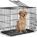 30-Inch Dog Crate with Double Door, Collapsible Metal Wire Dog Kennel Cage with Removable Tray and Divider Pannel, Pet Crate for Medium Dogs, Durable & Easy to Assemble