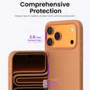 ORNARTO Compatible with iPhone 17 Pro Max Case 6.9", Slim Liquid Silicone 3 Layers Soft Gel Rubber Shockproof Protective Cover with Anti-Scratch Microfiber Lining-Orange