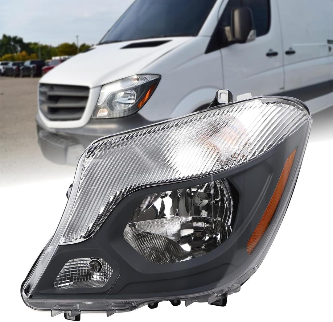 Headlight Headlamp Assembly Compatible for 2014 2015 2016 2017 2018 Mercedes Sprinter 2500 3500 Left Driver Side 9068202861 9068206000