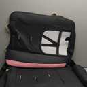 otoez Car Seat Covers Full Set, 5 Seat Pink Leather Seat Cover for Car, Waterproof Automotive Front and Back Seat Protectors for Most Sedens Trucks SUVs, Black & Pink (No Pillows)