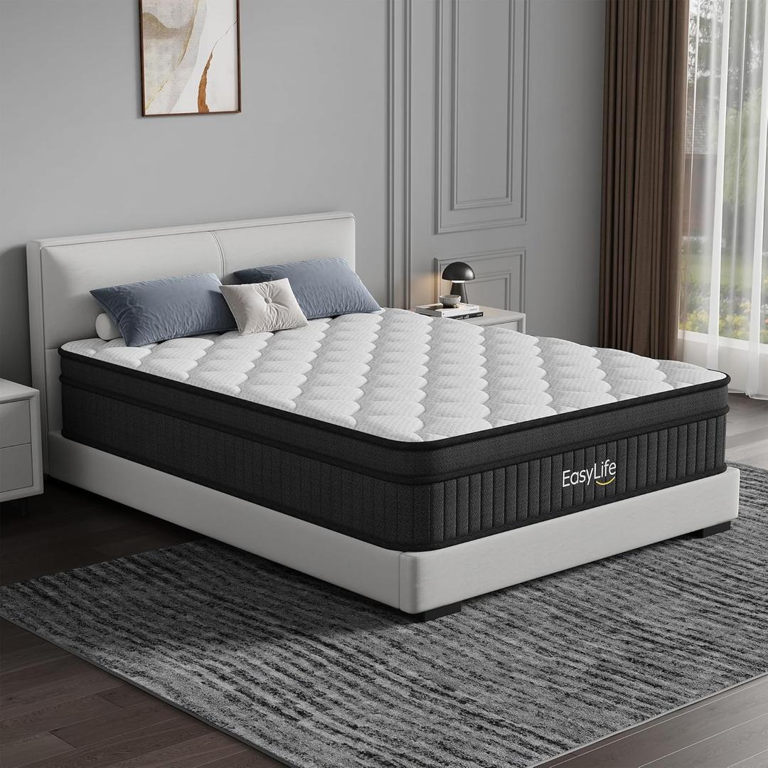12 Inch Multilayer Hybrid Queen Mattress| Cochones Mattress| Nectar Mattress| Medium Firmness| Cool and Breathable| Individual Pocketed Springs for Motion Isolation| in a Box