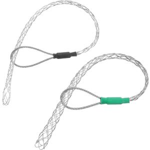 MECCANIXITY Cable Pulling Grip for 6-10mm+12-15mm Cable(Black+Green) 26/37cm,0.85/1.21FT Wire Mesh Puller Socks Grip Single Head Galvanizing Steel Wire Grips Net Cover Smooth