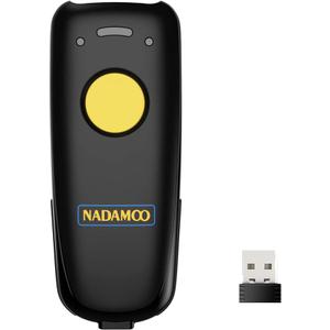NADAMOO Wireless 2D Barcode Scanner Compatible with Bluetooth, 2.4G Wireless & USB Wired Connection, Portable Bar Code Scanner for Inventory Library CMOS Image Reader for Tablet PC, Read 1D 2D QR Code