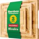 Riveira Bamboo Cutting Boards Versatile and Durable Set: 3 Comfortable Kitchen Boards