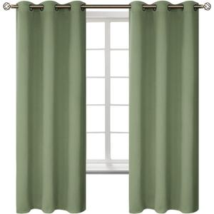 BGment Grass Green Black Out Curtains 63 Inch Long for Bedroom - Spring Style Room Decor Thermal Insulated Grommet Minimalist Window Treatments Drapes, 2 Panels, 42 x 63 Inch