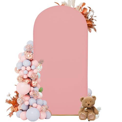 DREAHOTEXTIL Arch Covers,Arch Backdrop Stand Fitted Cover for Wedding Birthday Party Ceremony Banquet Decoration(6.6FT,Light Pink,Cover Only)