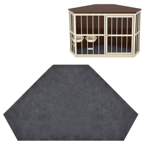 Fanfanwin 52 Inch Corner Dog Crate Mat Pad Washable Dog Kennel Pad Furniture for Large Dogs Plush Crate Pet Cage Sleeping Blanket Pet Corner Side Table (Only Mat)