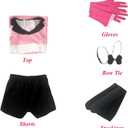 Danvato Angel Dust Costume Hotel Angel Dust Red Sweatshirt Shorts Stockings Outfits Halloween Suit for Women 2XL