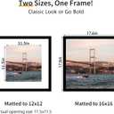 YESKAY 16x16 Picture Frame 3 Pack - Black Poster Frame Display Pictures 12x12 with Mat or 16 x 16 Without Mat for Wall Hanging Horizontal and Vertical