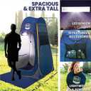 Camping Shower Tent With LED Sensor Light 6.23 ft - Large Easy Pop Up Privacy Tent for Beach Changing - Outdoor Portable Enclosure for Camping