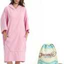 JACUQIE Hooded Surf Poncho Towel, Quick Dry Changing Robe for Adults, X-Large