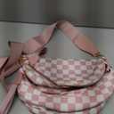 Pallocoo Black and White Checkered Crossbody Bag Bum Bag for Women, Checkered Purse Fanny Packs Belt Bag Nylon Sling Bags