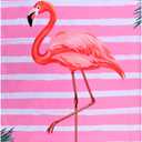 LIVILAN Small Pink Flamingo Beach Towel, 24x48 In for Girls & Kids, Soft Microfiber, Quick Dry, Sand Free, Lightweight for Bath, Swim, Pool, Yoga, Ideal Flamingo Gift for Women