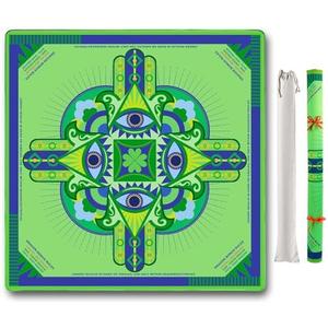 Neoprene Mahjong Mat with Rules (33" x 33"), No Creases American Mahjong Mat, Anti-Slip & Noise Reduction Mahjong Learning Mat, Mahjong Mat Gifts for Women (Lucky Green)