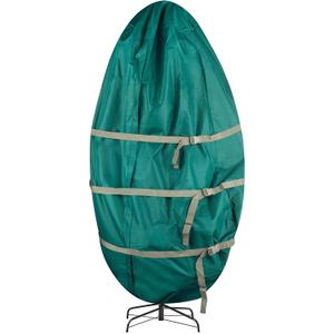 Upright Christmas Tree Storage Bag - Canvas Cover for 7.5-Foot Artificial Trees, Inflatables, and Christmas Decorations by Elf Stor (Green)