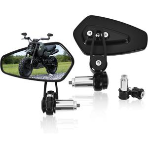 Black 7/8" Bar End Mirrors - CNC Motorcycle Mirrors Arrow Shape Fit For Honda Grom MSX125 CB400F Kawasaki Z400, Z125 pro, Z900, Yamaha MT-07, MT-09,Suzuki SV650, GSX-R 600 750,Scooter
