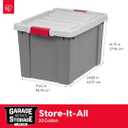 IRIS USA 20 Gallon Lockable Storage Totes with Lids, 6 Pack - Gray, Heavy-Duty Durable Stackable Containers, Large Garage Organizing Bins Moving Tubs, Rugged Sturdy Equipment Utility Tool Box