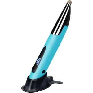 lychee Rechargeable Pocket Pen Mouse, Left/Right-Handed Wireless Optical Ergonomic Mouse with Stylus Function RGB Backlit Type-C & Micro USB Adapter for PC Laptop Notebook Mac (Blue)