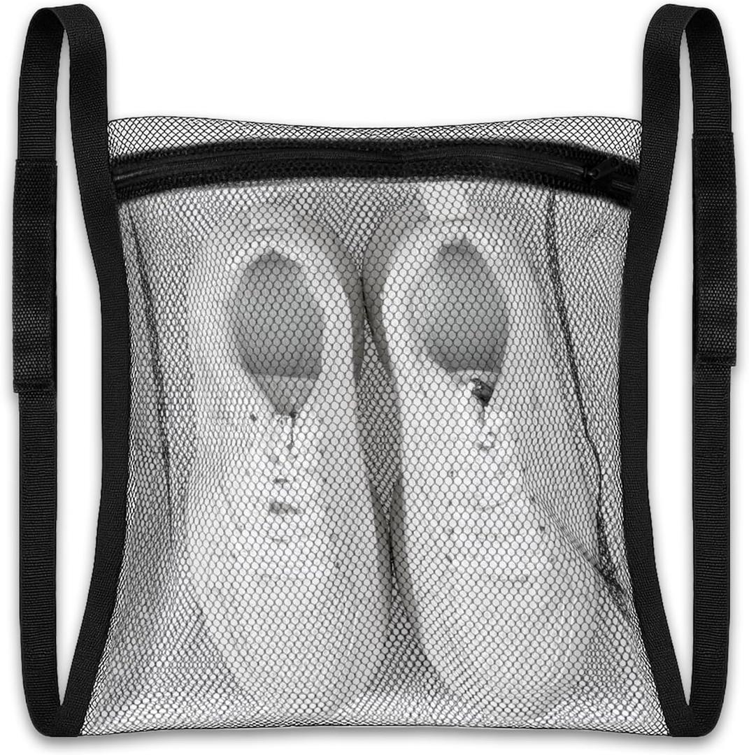 Sneaker Wash & Dry Net Bag Laundry Bags for Dryer Sneaker Large HoneyComber Mesh Bags with Zipper and Strap for Shoes Washing Mesh Net for Most Dryers Door 15.7" Large