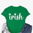Womens St Patricks Day Shamrock T-Shirts Happy Go Lucky Shirts Irish Clover Tee Tops Size M