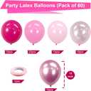 Bezente Pink Balloons Set,60pcs 12 inch Metallic Pearl Pink, Hot & Pastel Pink Latex Balloons Kit for Birthday,Wedding,Baby Shower,Princess Theme Party Decorations