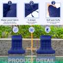 Tudomro 66'' Outdoor Chaise Lounge Cushion Waterproof Patio Pool Chaise Lounge Cushion with Headrest Pillow Tie Fade Resistant Replacement Longue Rocking High Back Chair(Blue,2 Pcs), about 66 x 20.9 x 3.9 inches